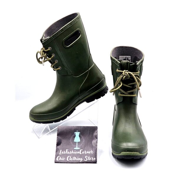 Bogs Shoes - Bogs Women's Olive Green Rubber Amanda Waterproof Outdoor Rain Boots Sz 6 2347